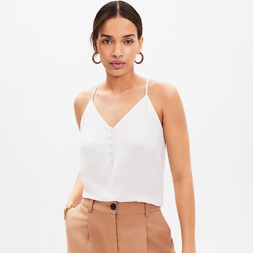 Covered Button Strappy Cami From LOFT